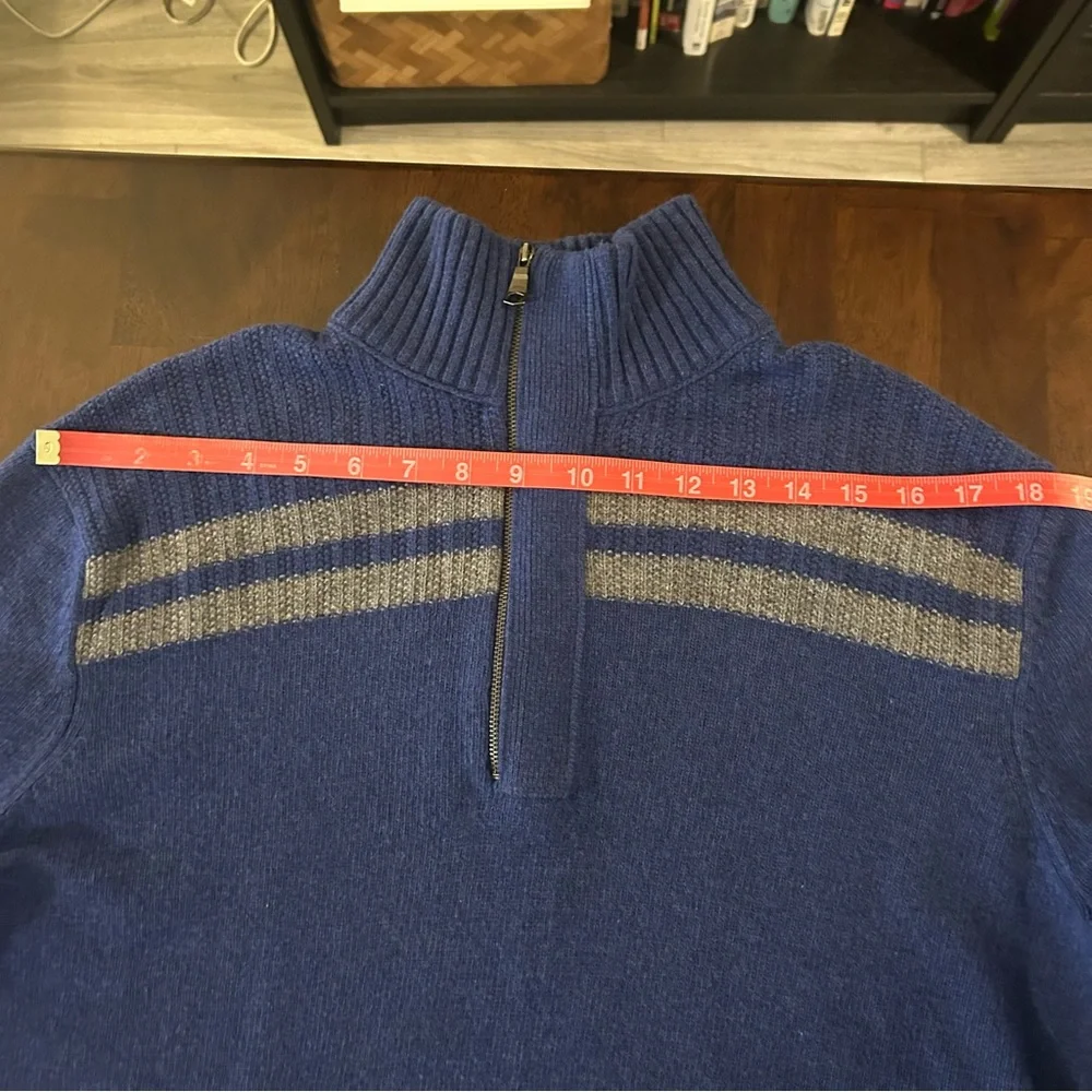 Banana Republic Italian Yarn Mens Merino Wool Blend Quarter Zip Sweater Size M